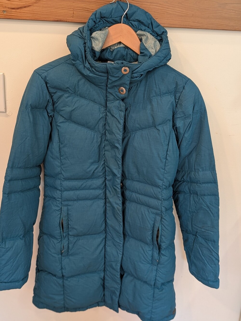 MEC Teal Hooded Down-Style Women's Coat